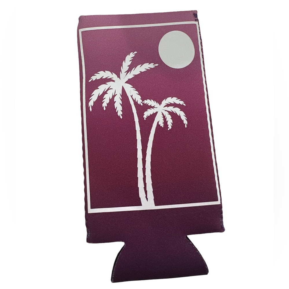 Sunset Palm Tree Slim Can Cooler Holder Gradient Beach Drink Sleeve